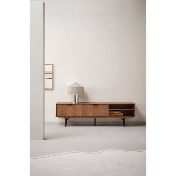 Szafka pod TV w dekorze orzecha w ciemnym naturalnym kolorze 180x51x40 cm Duvberg – Jotex-image-1