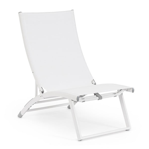 Biały metalowy leżak ogrodowy Taylor   – Bizzotto