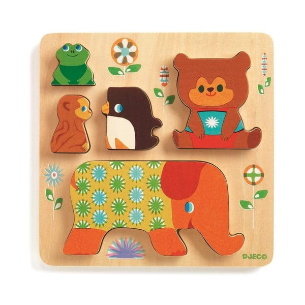 Drewniane puzzle Djeco Zwierzęta z zoo