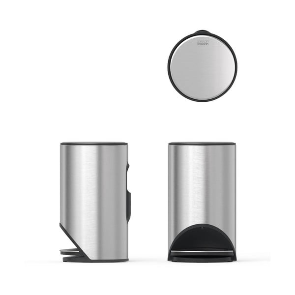 Kosz na śmieci z pedałem ze stali nierdzewnej w kolorze srebra z połyskiem 10 l Arc – Joseph Joseph-image-3