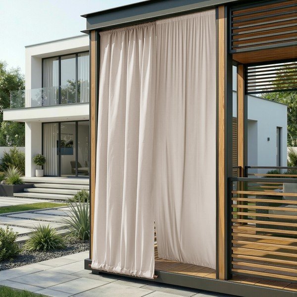 Kremowa zasłona częściowo zaciemniająca (dimout)/zewnętrzna Calisto – Filumi