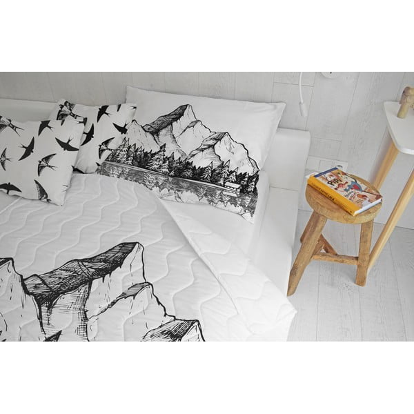 Zestaw pikowanego koca i poszewki na poduszkę z satyny bawełnianej 140x200 cm – Butter Kings-image-1