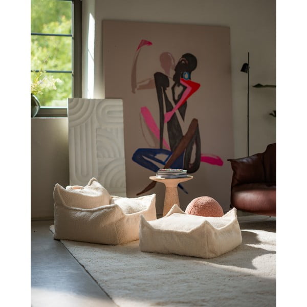 Kremowy dziecięcy worek do siedzenia z materiału bouclé Chair – Wigiwama-image-4