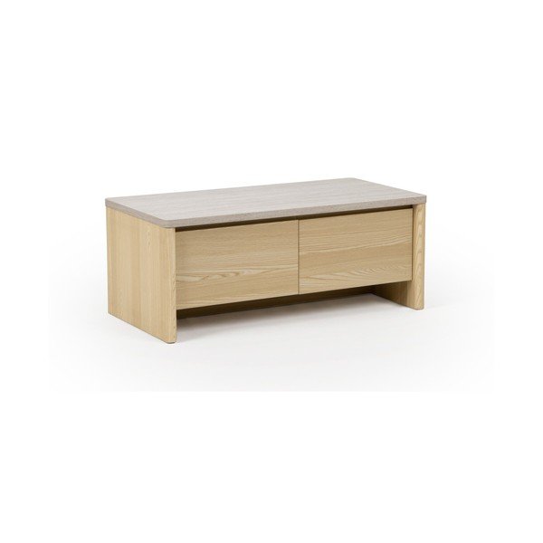 Biały/w jasnym naturalnym kolorze stolik w dekorze dębu 40x100 cm Dore – Marckeric