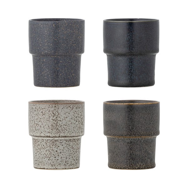 Brązowe kamionkowe filiżanki na espresso zestaw 4 szt. 150 ml Ewan – Bloomingville