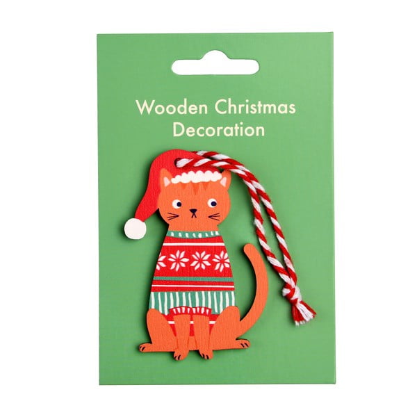 Drewniana ozdoba świąteczna 5 cm Ginger Cat – Rex London-image-2