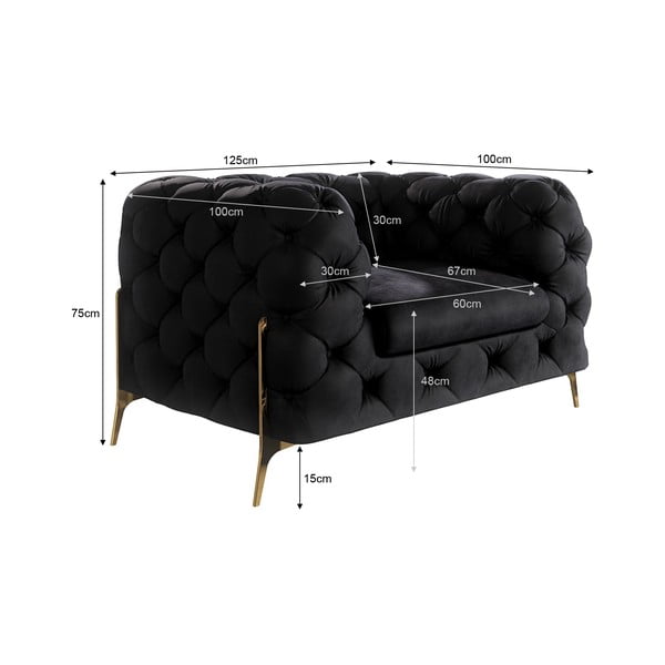 Czarny aksamitny fotel Chelsea Bis – Ropez-image-4