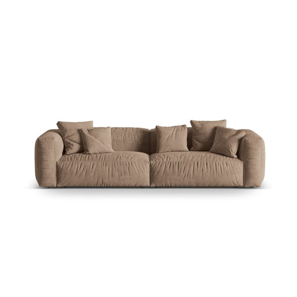 Jasnobrązowa aksamitna sofa modułowa 320 cm Martina – Micadoni 
