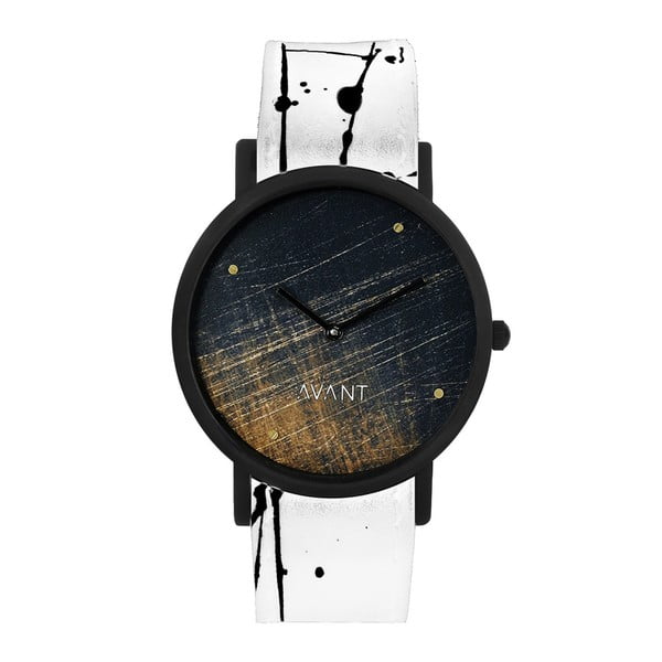 Zegarek unisex z biało-czarnym paskiem South Lane Stockholm Avant Noir
