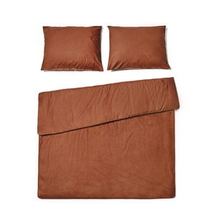 Brązowa pościel dwuosobowa z bawełny stonewashed Bonami Selection, 160x220 cm