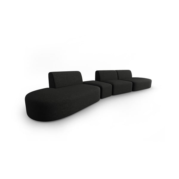 Czarna sofa 412 cm Shane – Micadoni Home-image-1
