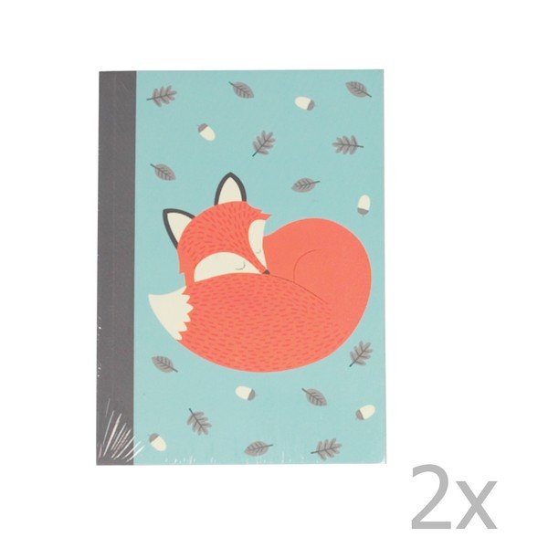 Zestaw 2 zeszytów w linie Rex London Rusty The Fox