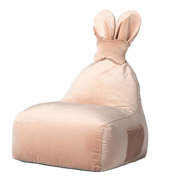 Jasnoróżowy dziecięcy worek do siedzenia Funny Bunny – The Brooklyn Kids