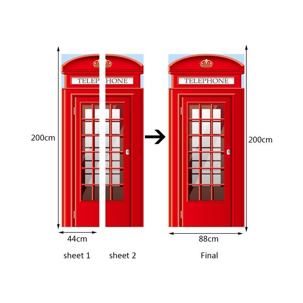 Tapeta na drzwi WALPLUS UK Telephone Booth, 88x200 cm-image-2