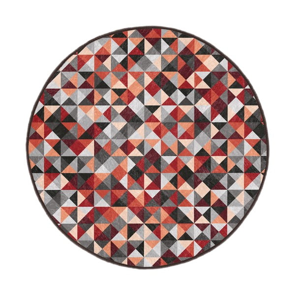 Czerwono-szary okrągły dywan odpowiedni do prania ø 120 cm Ignite – Mila Home