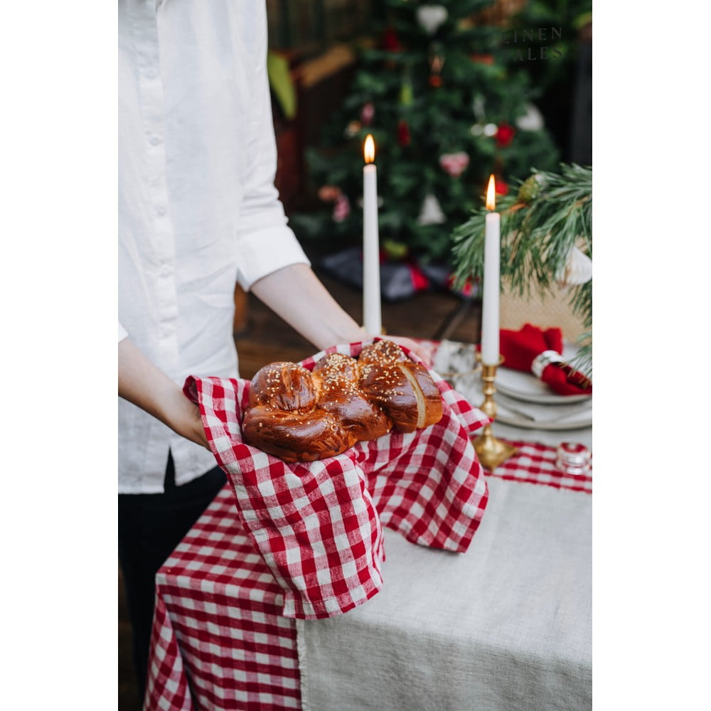 Serwetki lniane zestaw 2 szt. Red Gingham – Linen Tales (zdjęcie 7)