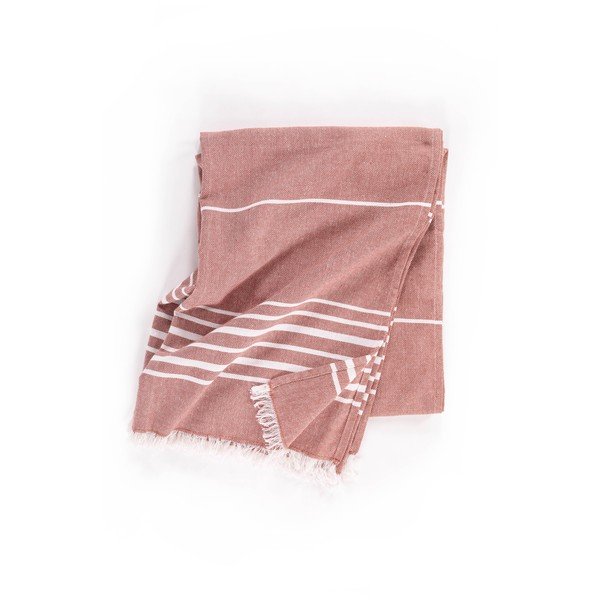 Bawełniany koc w kolorze terakoty 150x200 cm Solene – Tiseco Home Studio