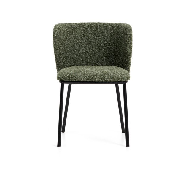 Zielony tapicerowany fotel jadalniany Ciselia – Kave Home-image-3