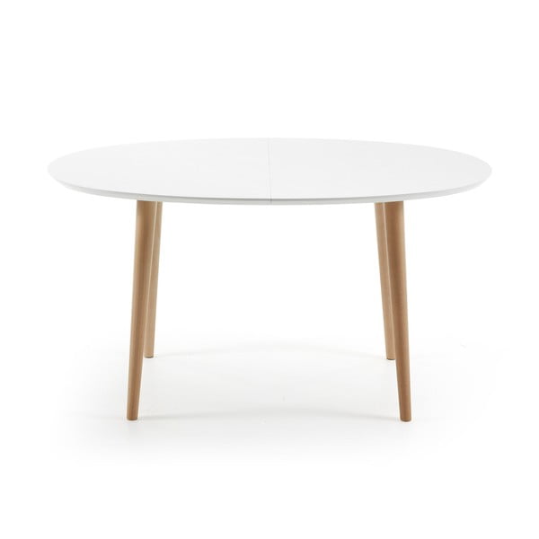 Biały rozkładany stół z białym blatem 90x140 cm Oqui – Kave Home-image-1