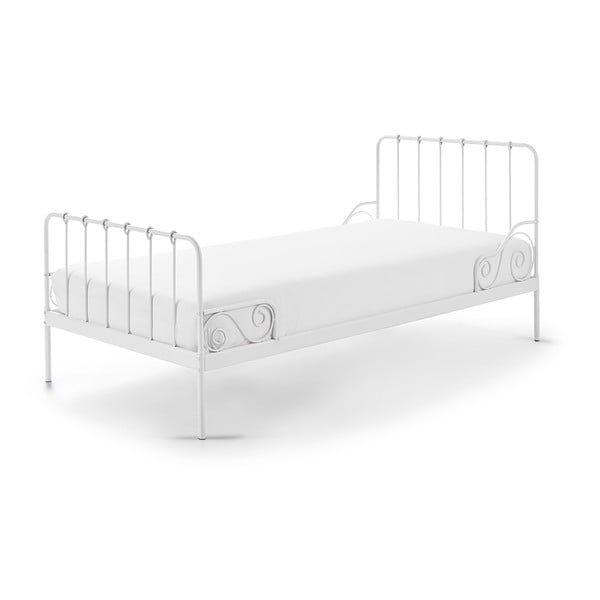 Białe metalowe łóżko dziecięce Vipack Alice, 90x200 cm