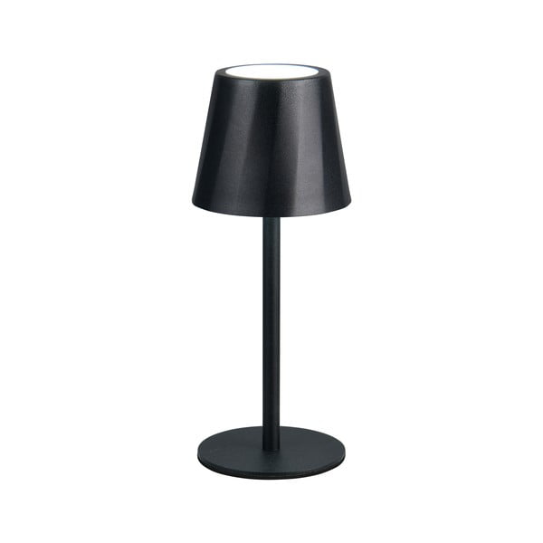Lampa stołowa LED w kolorze matowej czerni z metalowym kloszem (wysokość 21 cm) Diaz – Trio-image-1