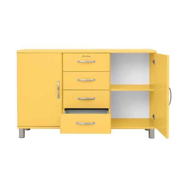 Żółta niska komoda 146x92 cm Malibu – Tenzo-image-2