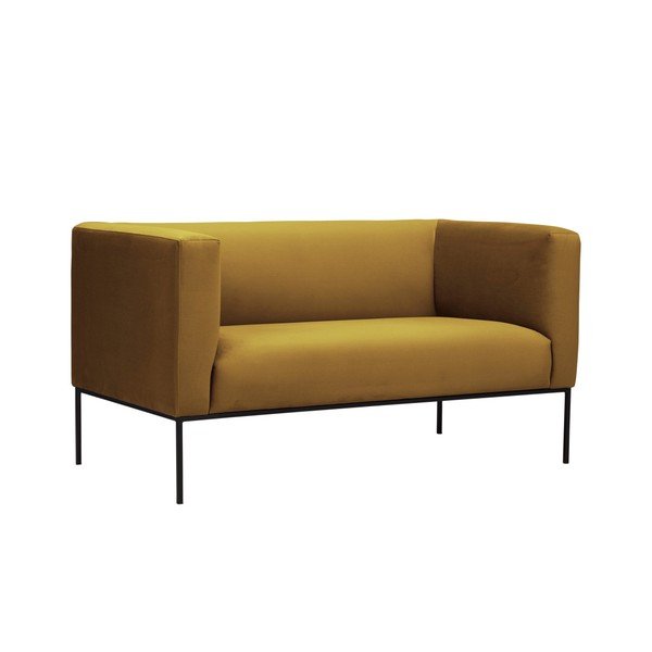 Żółta aksamitna sofa Windsor & Co Sofas Neptune, 145 cm-image-2