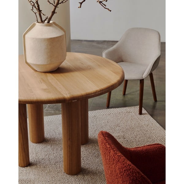 Beżowy tapicerowany fotel jadalniany Aleli – Kave Home-image-3