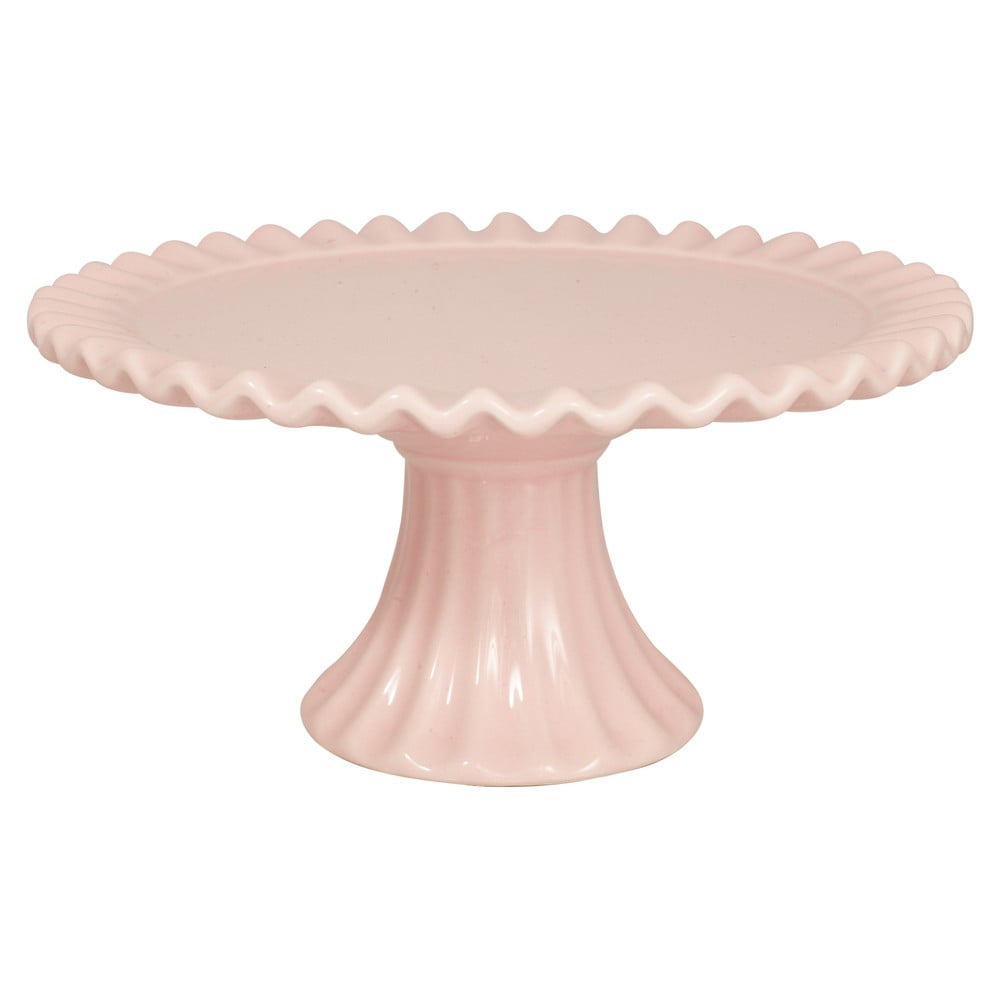 Różowa ceramiczna patera na tort Green Gate Columbine, ø 20 cm
