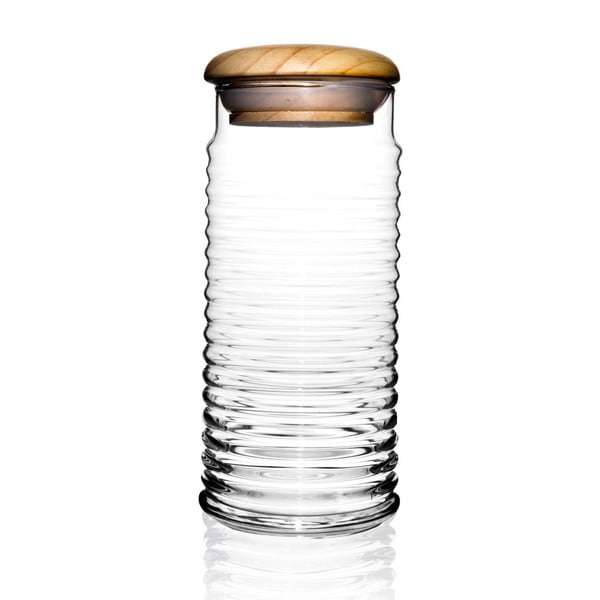 Pojemnik szklany z drewnianym wieczkiem Paşabahçe, 1,5 l