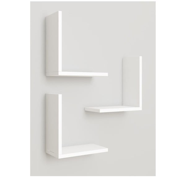 Białe półki zestaw 3 szt. Wesley – Kalune Design