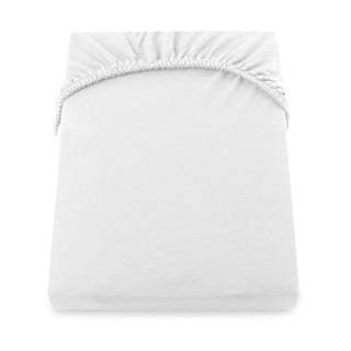 Białe prześcieradło elastyczne DecoKing Amber Collection, 200/220x200 cm