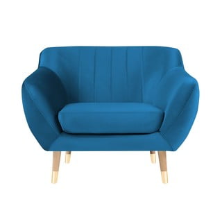 Niebieski aksamitny fotel Mazzini Sofas Benito