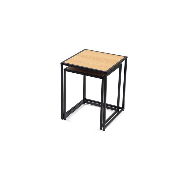 Stoliki w dekorze dębu zestaw 2 szt. 38x38 cm Noah – Bonami Essentials-image-3