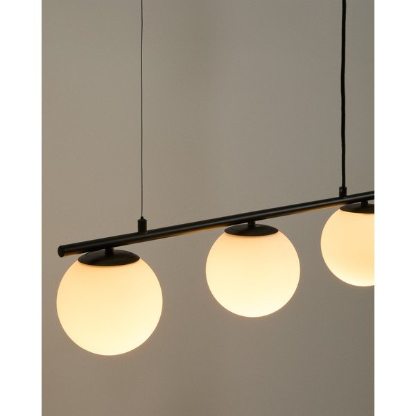 Biała/czarna metalowa lampa wisząca ze szklanym kloszem Brisia – Kave Home-image-2