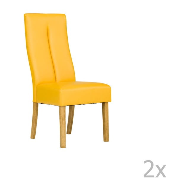 Zestaw 2 żółtych krzeseł SOB Tasmania