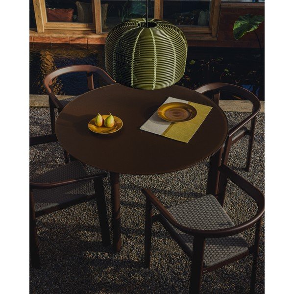 Okrągły stół ogrodowy ze szklanym blatem ø 120 cm Erice – Kave Home-image-1