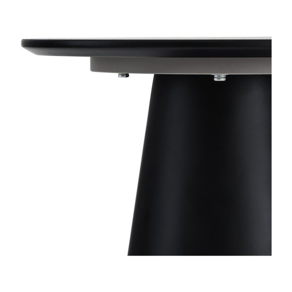 Czarno-ciemnoszary stolik z blatem w dekorze marmuru ø 45 cm Tango – Furnhouse-image-3