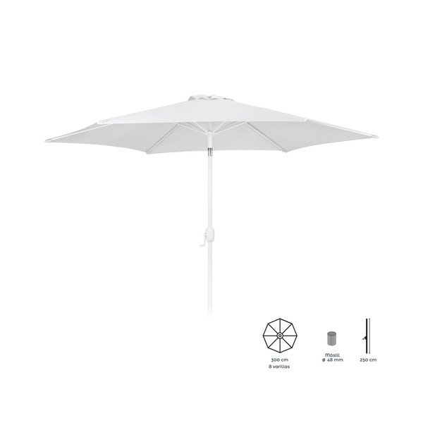 Biały parasol ogrodowy ø 300 cm Alba – LDK Garden-image-1