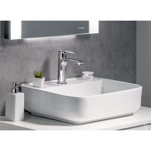 Bateria umywalkowa stojąca w kolorze srebra z połyskiem Pax – Sapho-image-3