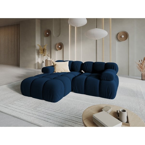 Niebieska aksamitna sofa 191 cm Bellis – Micadoni Home-image-1
