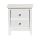 Biała szafka nocna z litego drewna sosnowego z 2 szufladami Marckeric Berna