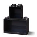 Zestaw 2 dziecięcych czarnych półek ściennych LEGO® Brick