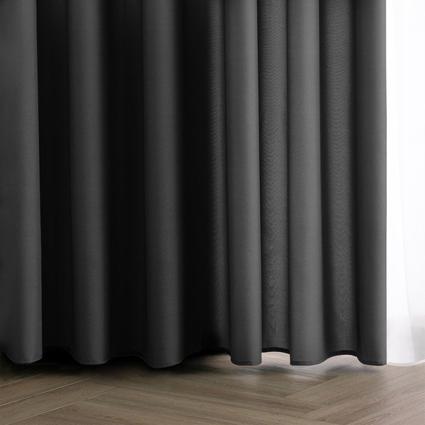 Antracytowa zasłona częściowo zaciemniająca (dimout) 140x250 cm Carli – Restilo-image-1