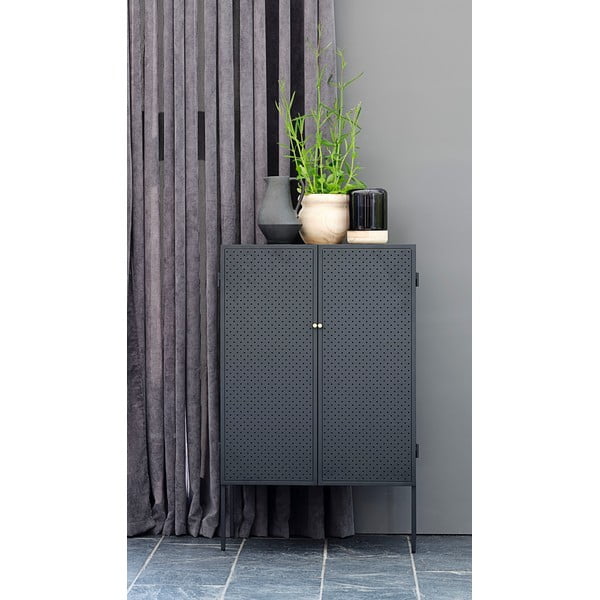 Czarna metalowa komoda Canett Brooks, wys. 110 cm-image-1