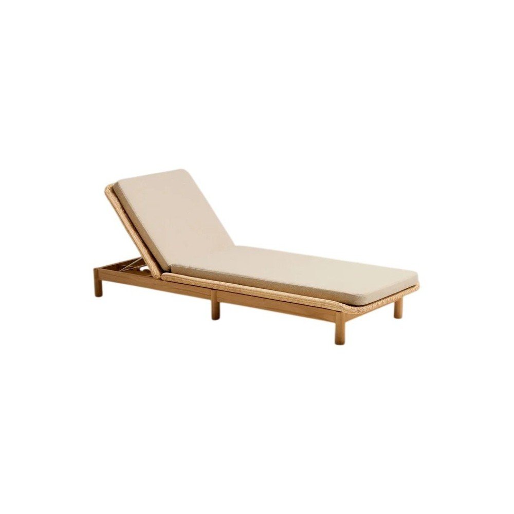 Rattanowy regulowany leżak ogrodowy w naturalnym kolorze Galea – Kave Home