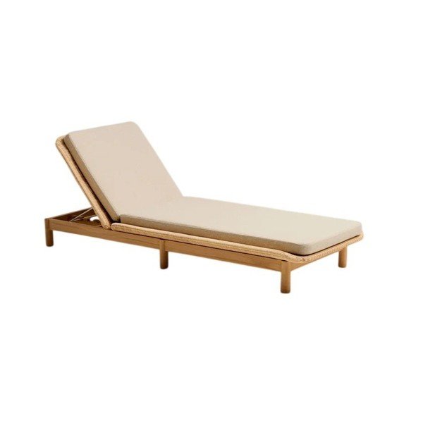 Rattanowy regulowany leżak ogrodowy w naturalnym kolorze Galea – Kave Home