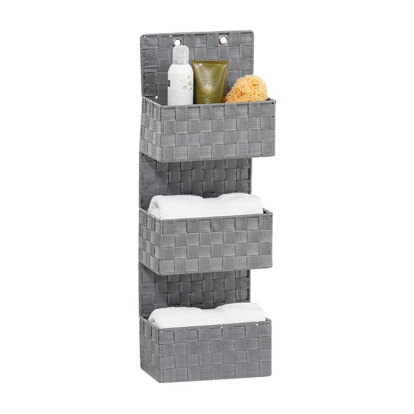 Szary organizer wiszący z 3 półeczkami Wenko Adria-image-3