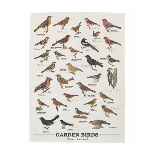 Ścierka bawełniana Gift Republic Garden Birds, 50 x 70 cm