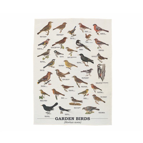 Ścierka bawełniana Gift Republic Garden Birds, 50 x 70 cm